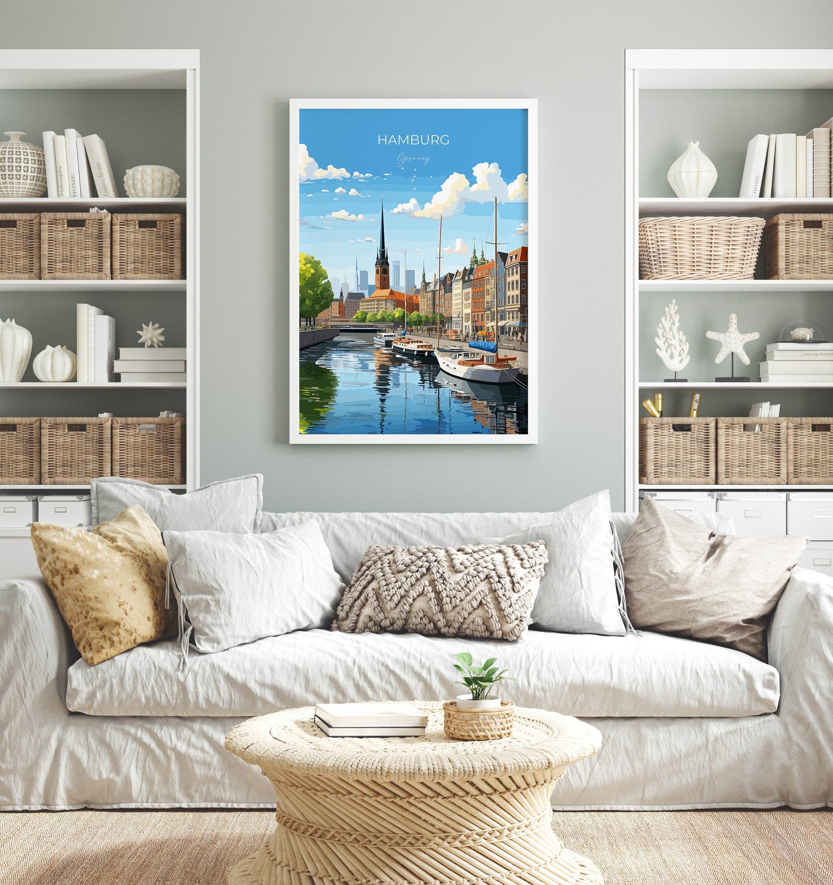 Hamburg Print, Travel Poster of Hamburg, Hamburg Gift Art, Germany Wall Art, Travel Gift NQ Media Designs