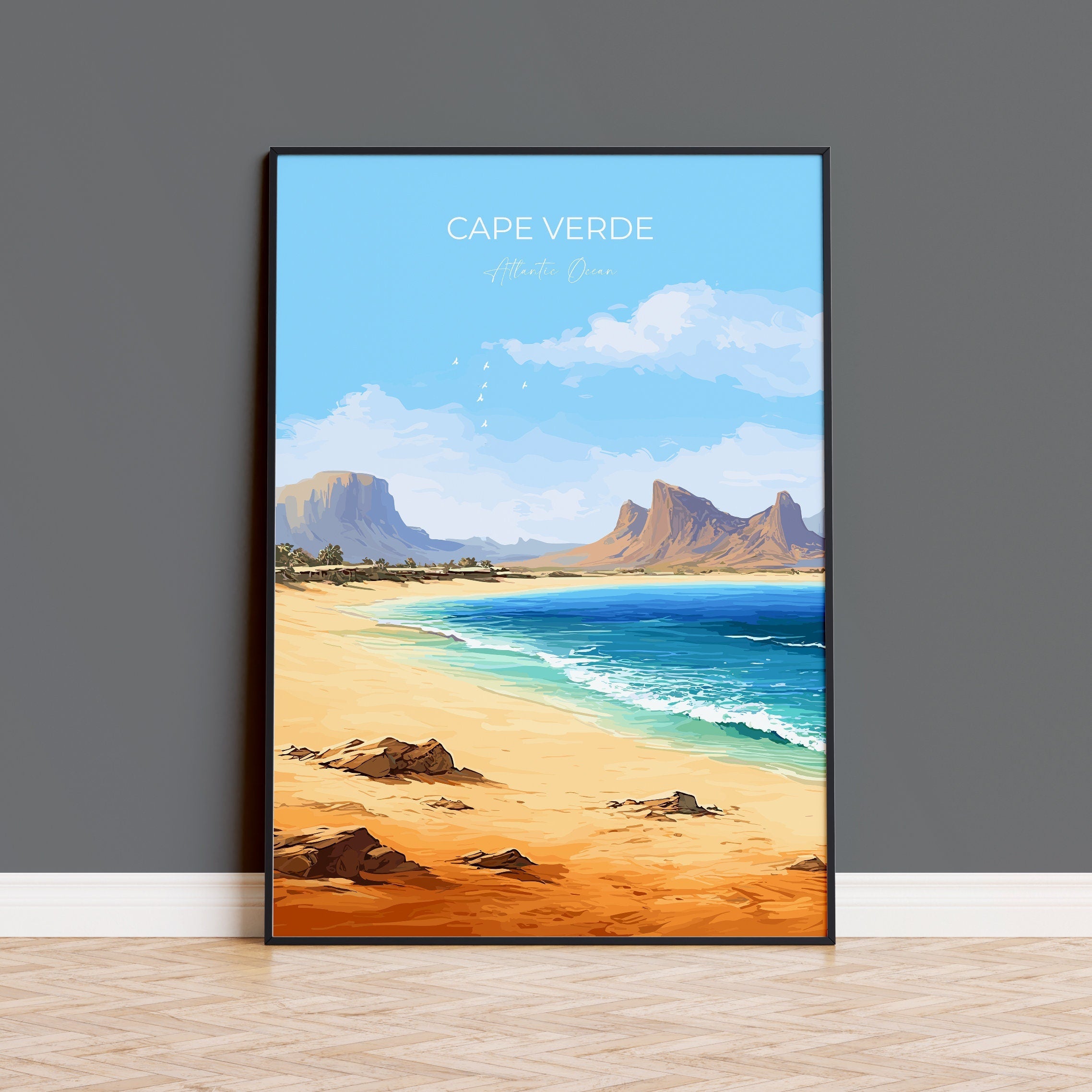 Cape Verde Travel Print, Travel Poster of Cape Verde, Africa, Cape Verde Art Gift, Wall Art Print NQ Media Designs