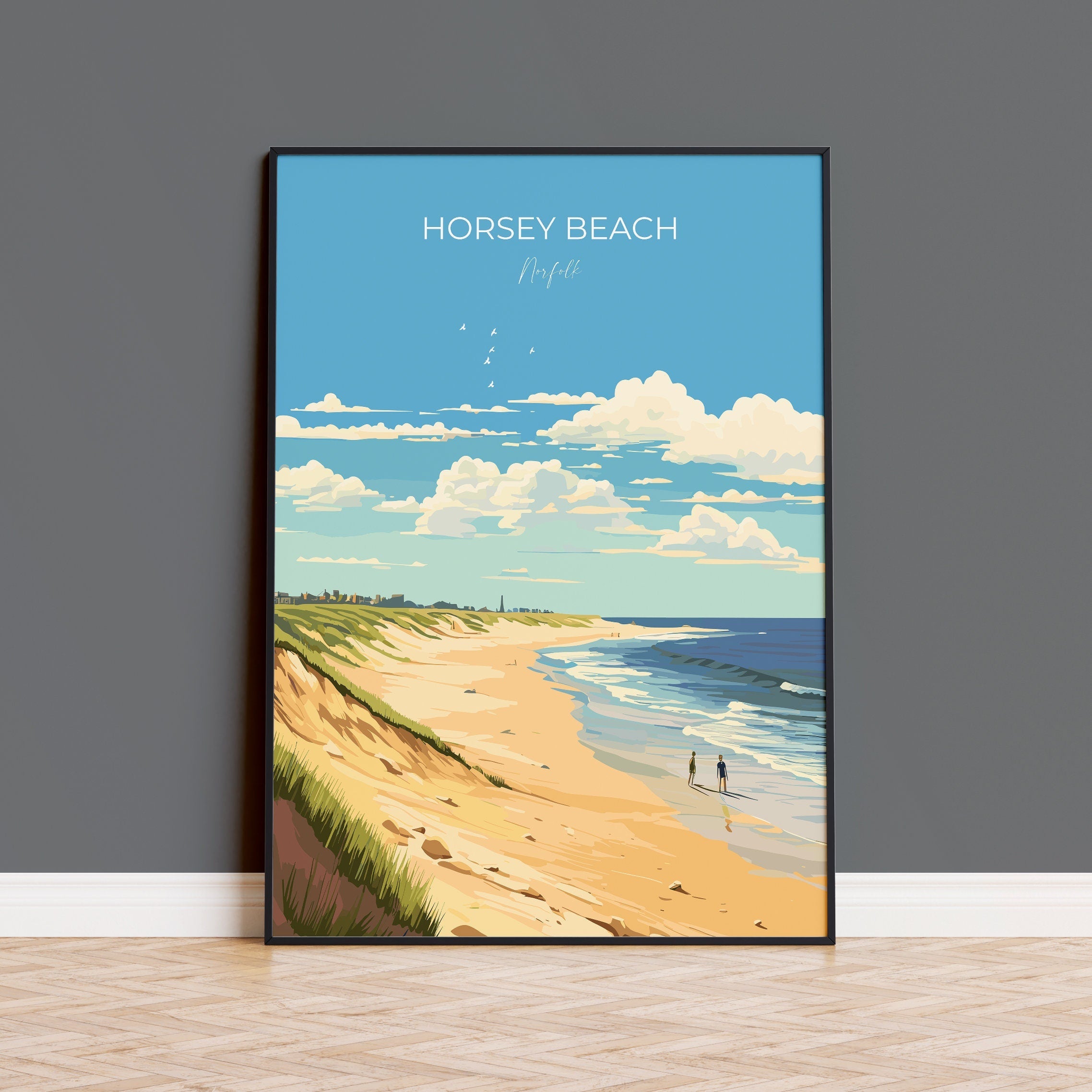 Horsey Beach Poster, Travel Print of HorseyBeach, Norfolk, England, HorseyBeach Gift, Norfolk Art Gift, Wall Art Print NQ Media Designs