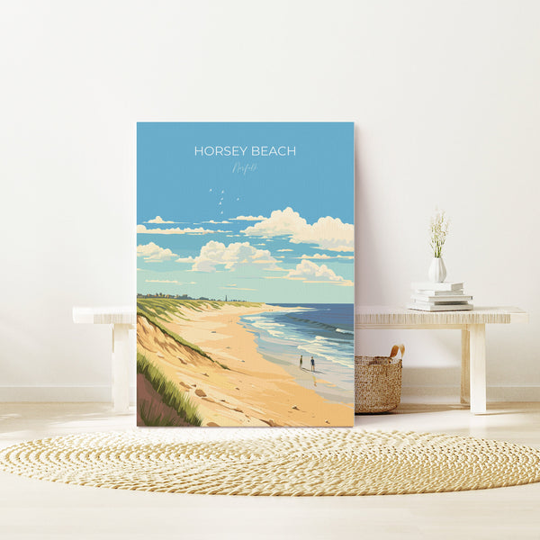 Horsey Beach Poster, Travel Print of HorseyBeach, Norfolk, England, HorseyBeach Gift, Norfolk Art Gift, Wall Art Print