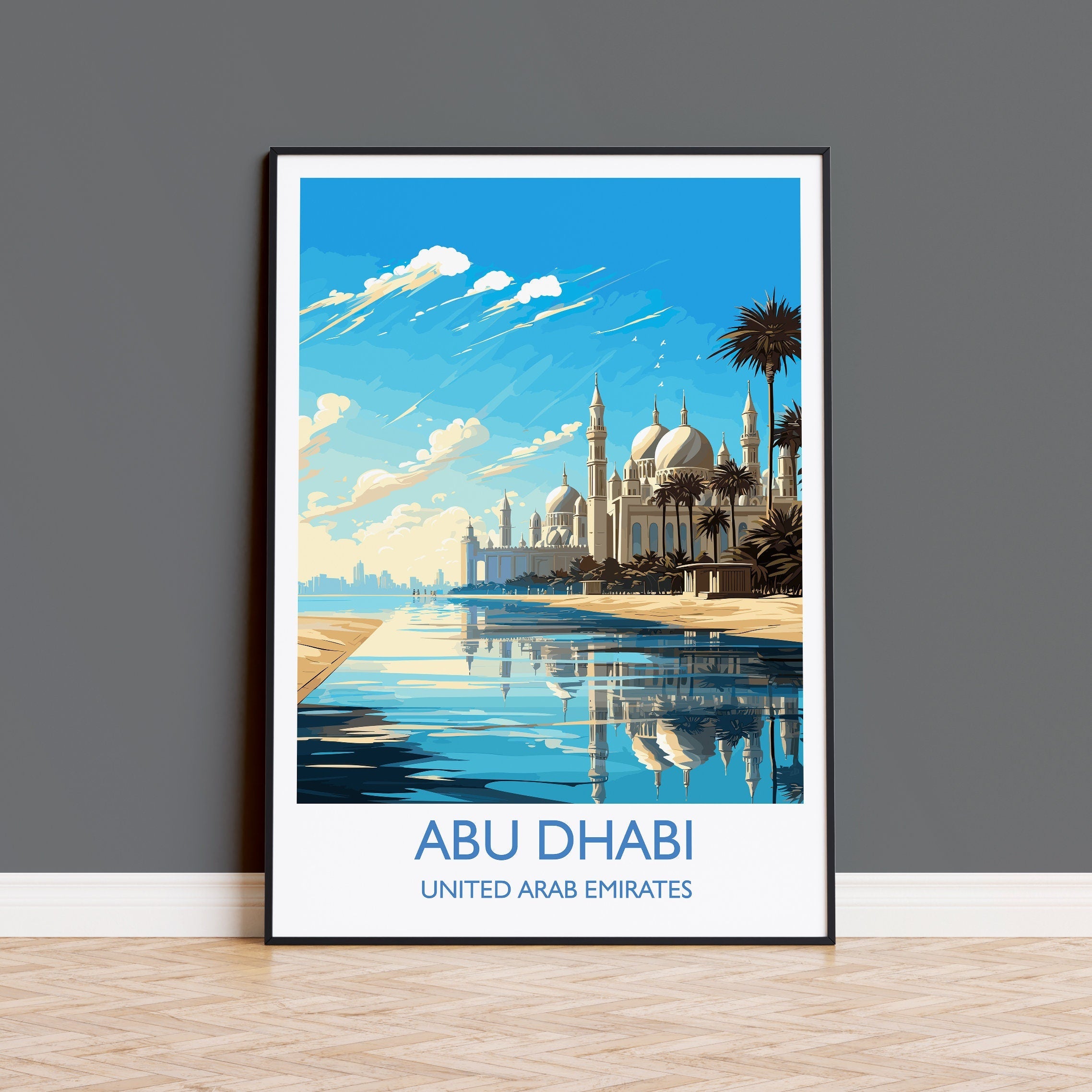Abu Dhabi Travel Print Wall Art, Travel Poster of Abu Dhabi , United Arab Emirates, Abu DhabiArt Gift, Wall Art Travel Gift NQ Media Designs