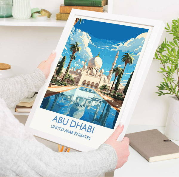 Abu Dhabi Travel Poster Wall Art, Travel Print of Abu Dhabi , United Arab Emirates, Abu Dhabi Art Gift, Wall Art Travel Gift
