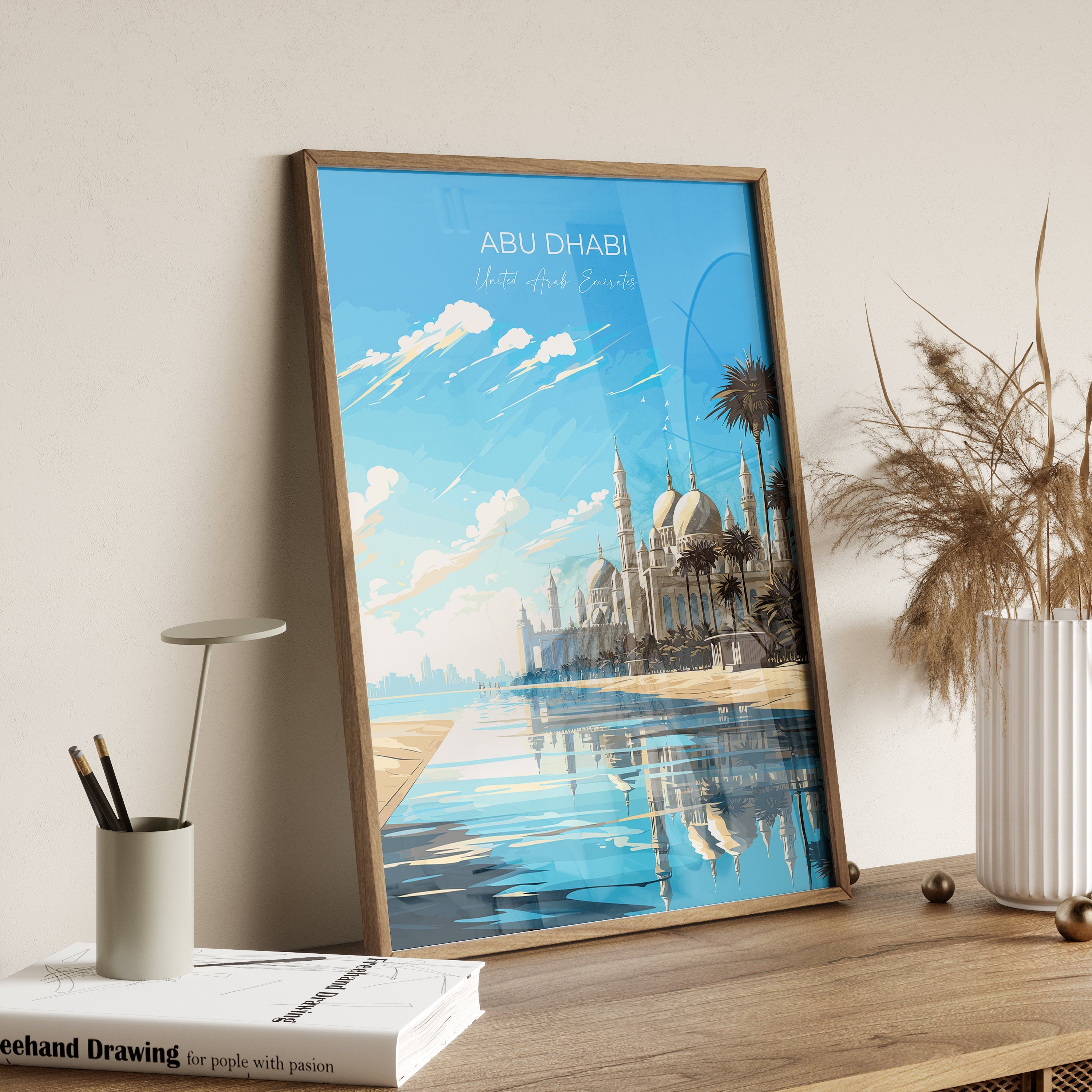 Abu Dhabi Travel Print Wall Art, Travel Poster of Abu Dhabi , United Arab Emirates, Abu DhabiArt Gift, Wall Art Travel Gift NQ Media Designs