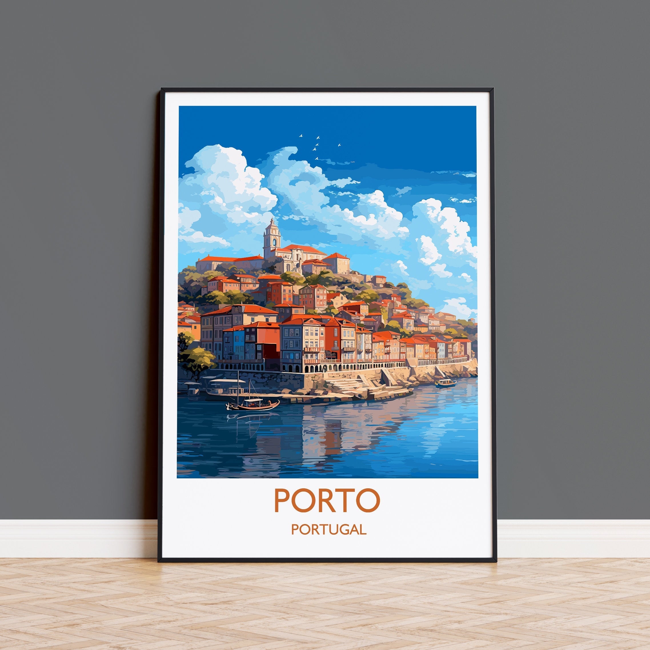 Porto Travel Print, Travel Poster of Porto, Portugal, Porto Art Gift, Wall Art Print NQ Media Designs