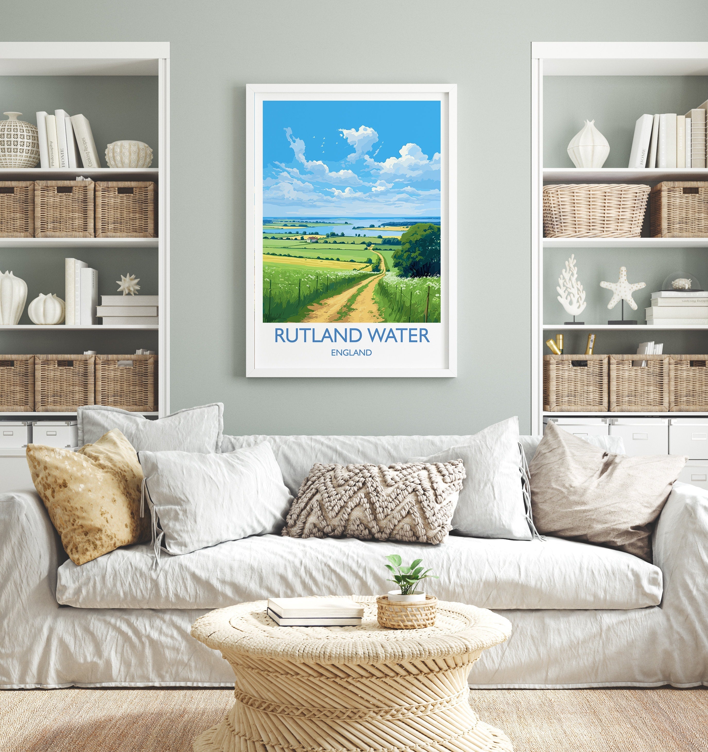 Rutland Water Travel Print, Travel Poster of Rutland Water, Rutland Water Reservoir, Rutland Water Art Gift, Wall Art Print NQ Media Designs