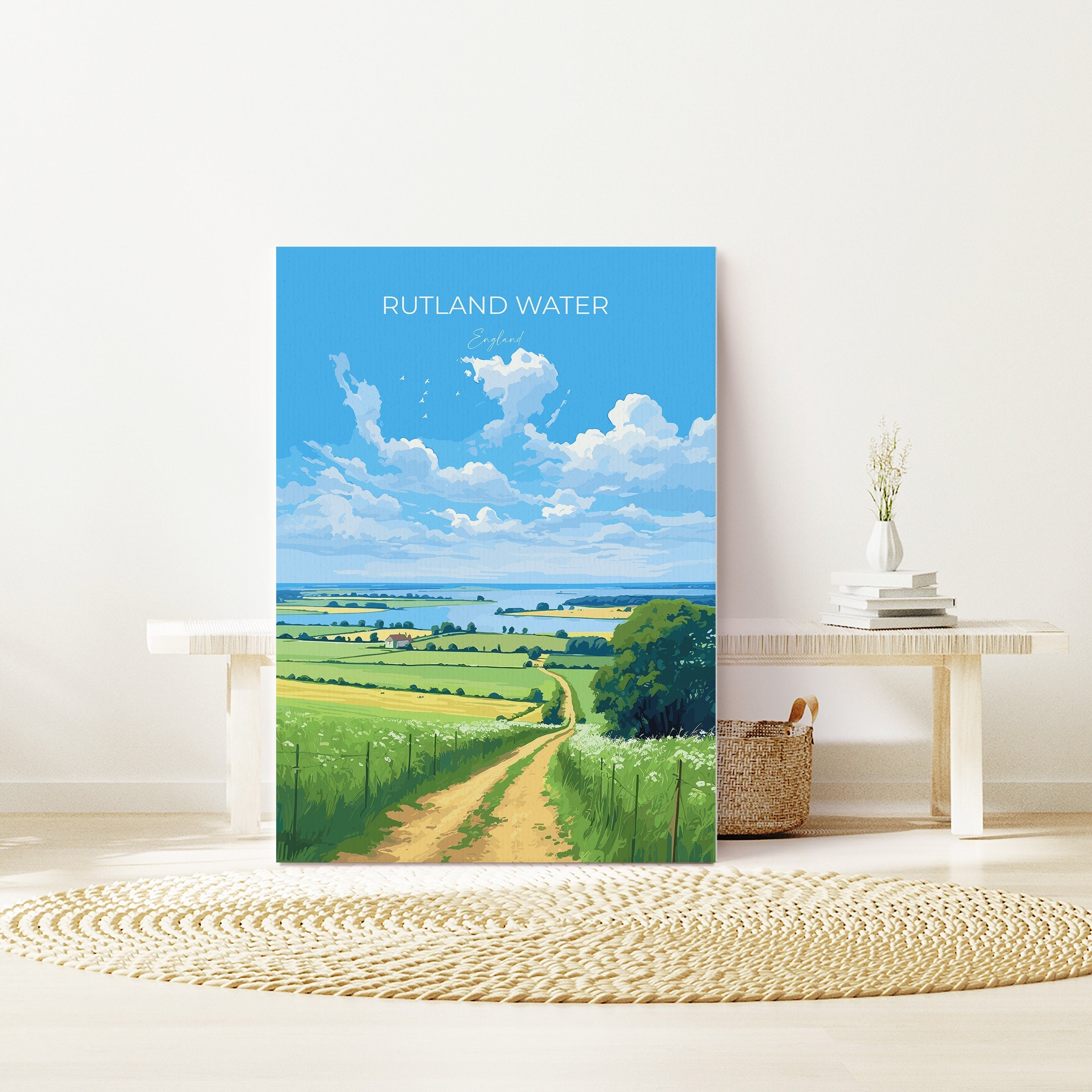 Rutland Water Poster, Travel Print of Rutland Water, Rutland Water Reservoir, Rutland Water Art Gift, Wall Art Print NQ Media Designs