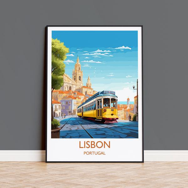 Lisbon Travel Print, Travel Poster of Lisbon,Lisbon Art Print, Portugal Wall Print, Lisbon Gift,Lisbon Artwork