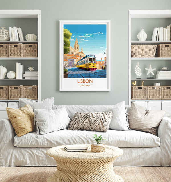Lisbon Travel Print, Travel Poster of Lisbon,Lisbon Art Print, Portugal Wall Print, Lisbon Gift,Lisbon Artwork