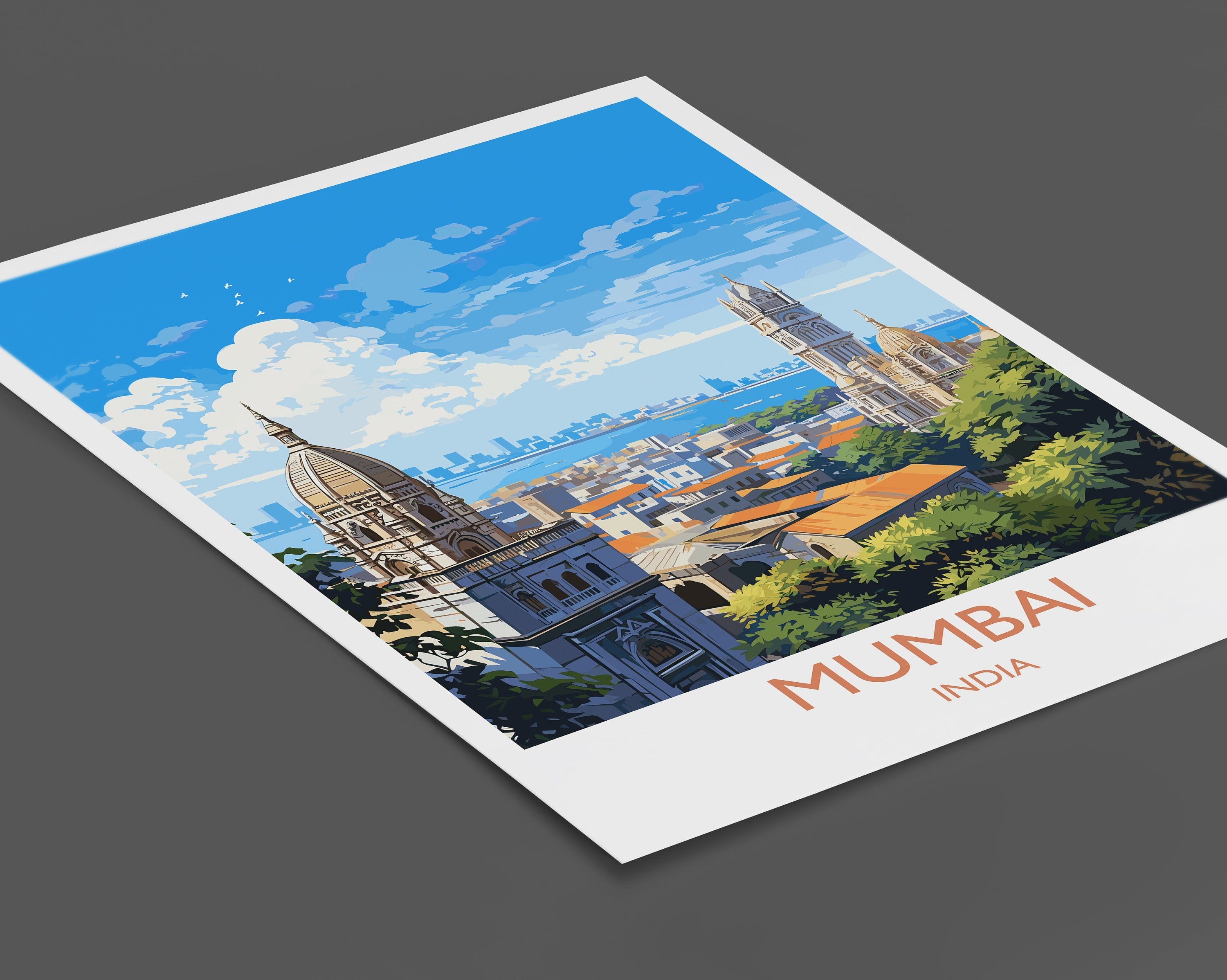 Mumbai Travel Print, Travel Poster of Mumbai, India, Mumbai Art Gift, Wall Art Print NQ Media Designs