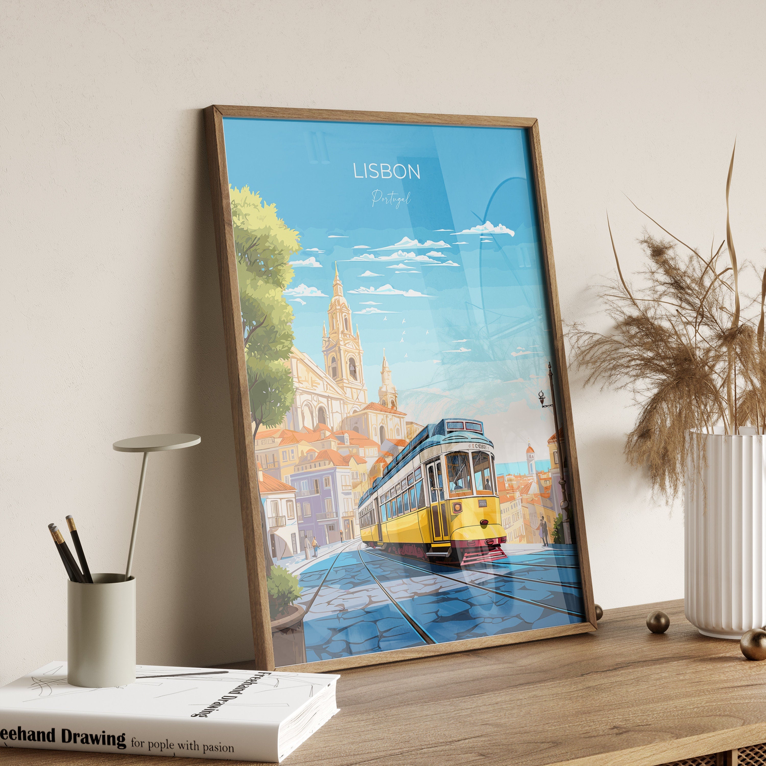 Lisbon Poster, Travel Print of Lisbon,Lisbon Art Print, Portugal Wall Print, Lisbon Gift,Lisbon Artwork NQ Media Designs