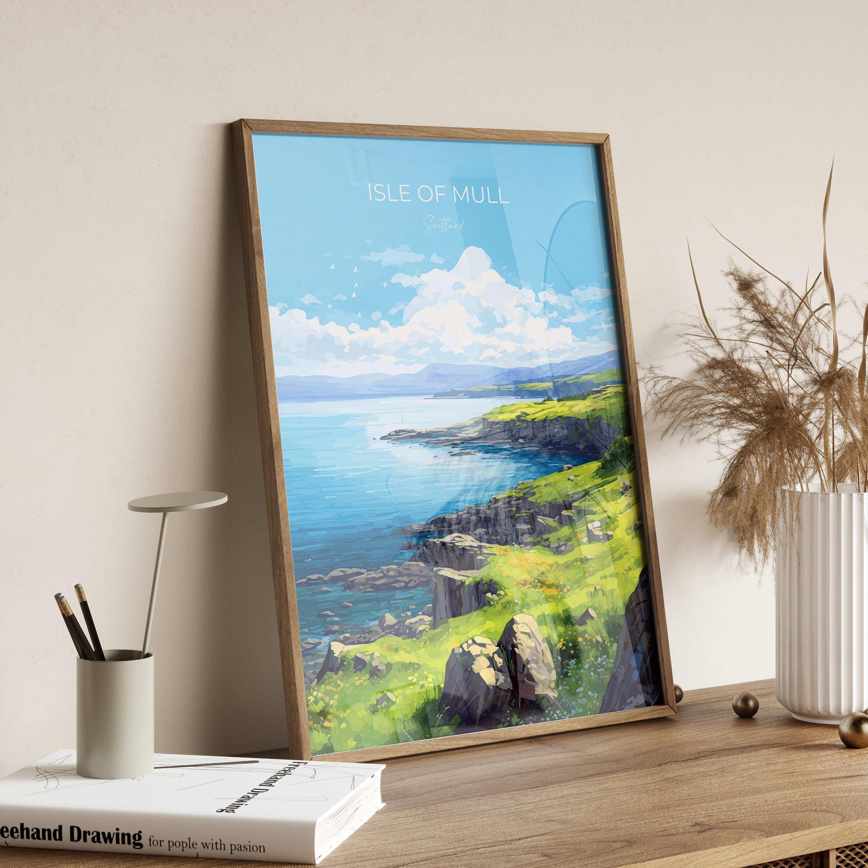 Isle of Mull Poster Wall Art, Travel Print of Isle of Mull, Scotland Art Gift, Isle of Mull Gift, UK, Travel Gift NQ Media Designs