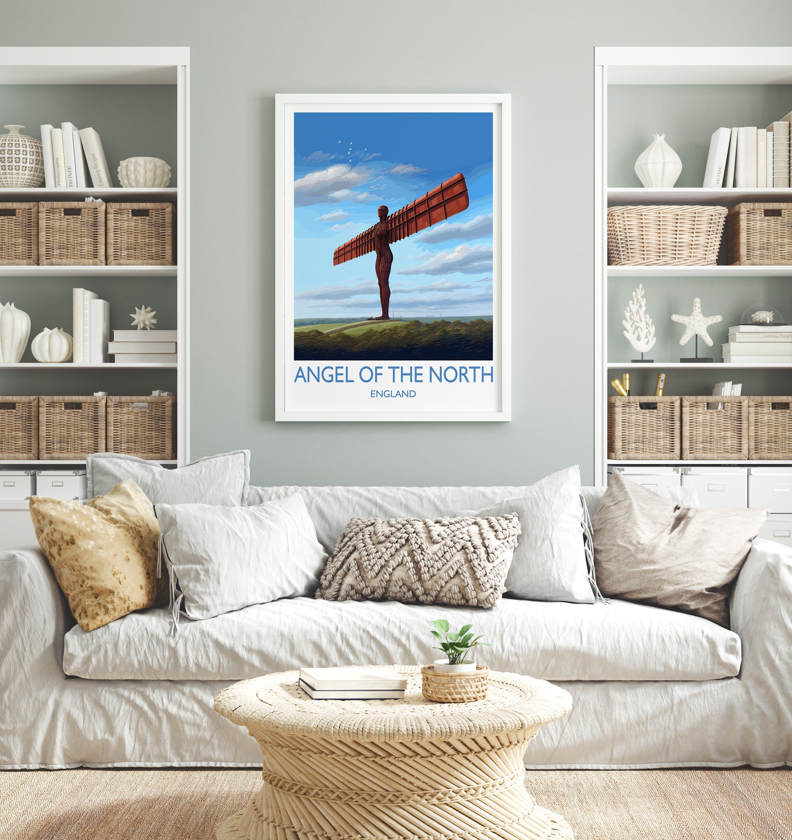Angel of the North Travel Print Wall Art, Travel Poster of Angel of the North, England, Angel of the North Art Gift, Wall Art Print NQ Media Designs