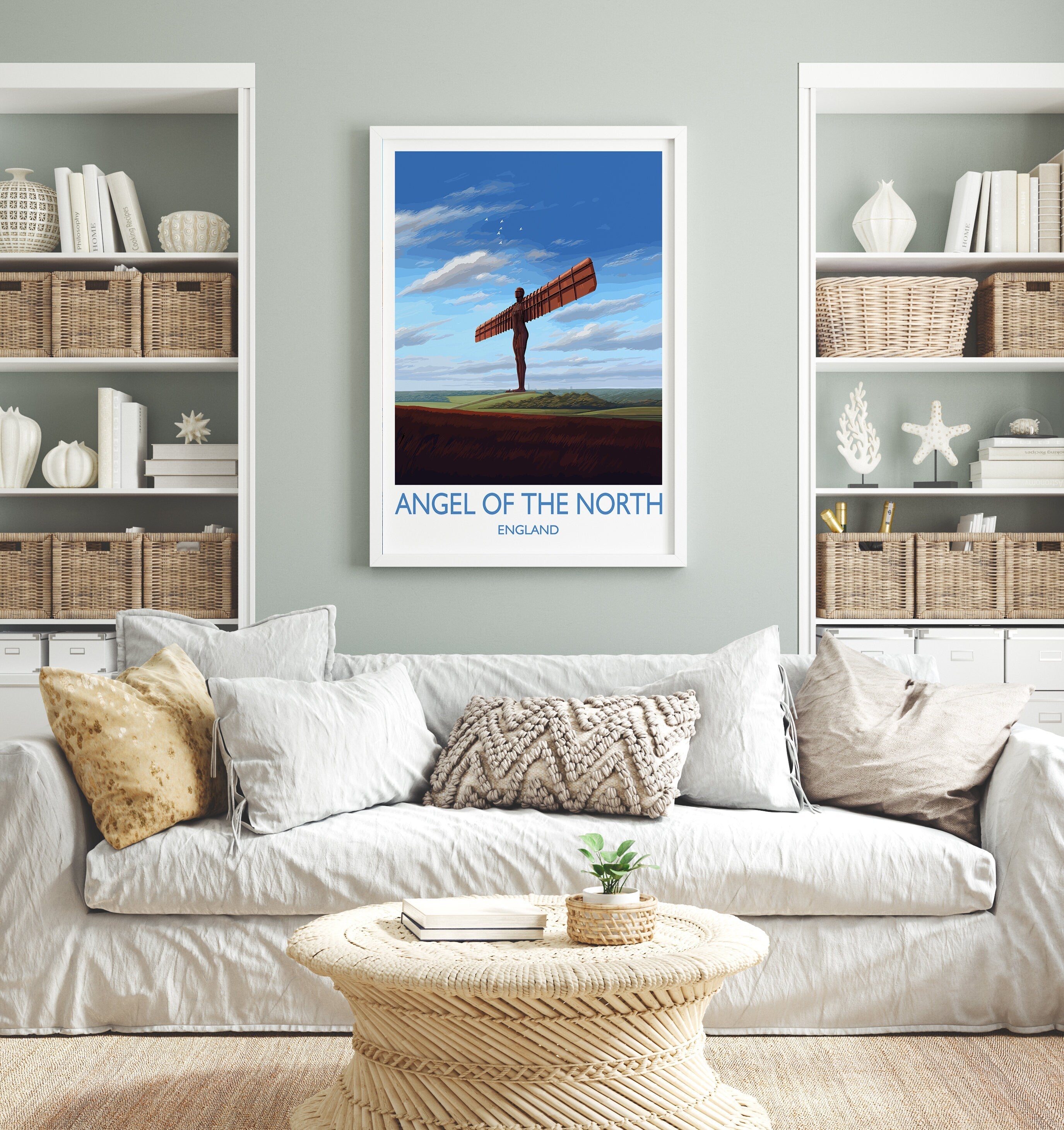 Angel of the North Poster Wall Art, Travel Print of Angel of the North, England, Angel of the North Art Gift, Wall Art Print NQ Media Designs
