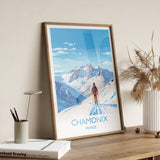 Chamonix Wall Art Travel Poster, Travel Print of Chamonix, Ski Poster, Chamonix Art Gift, France Ski Art Travel Gift NQ Media Designs
