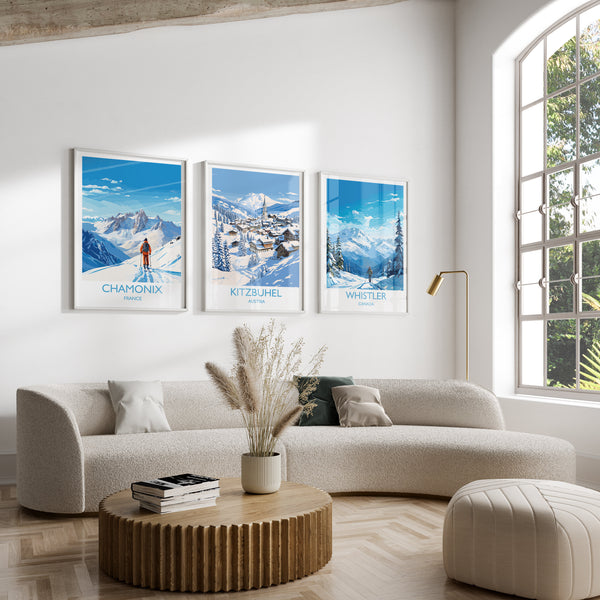 Val Thorens Wall Art Travel Poster, Travel Print of Val Thorens , Ski Poster, Val ThorensArt Gift, France Ski Art Travel Gift