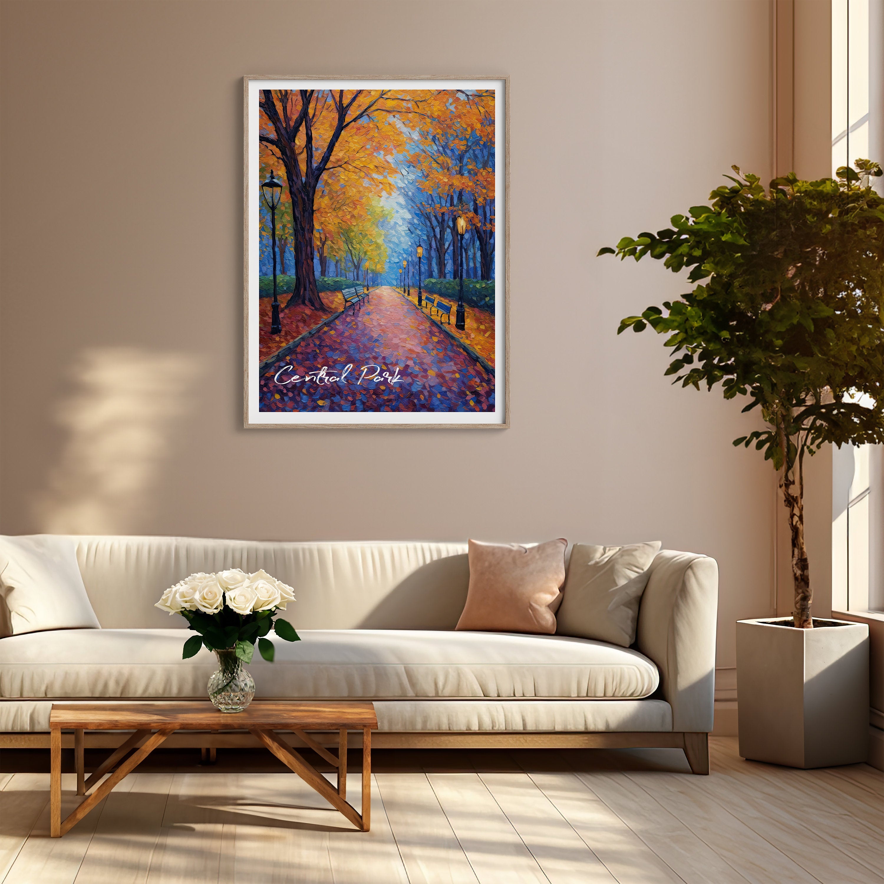 Central Park New York Wall Art Print, Travel Poster of Central Park Abstract Art, New York Art Gift, USA, Abstract Wall Art Gift NQ Media Designs