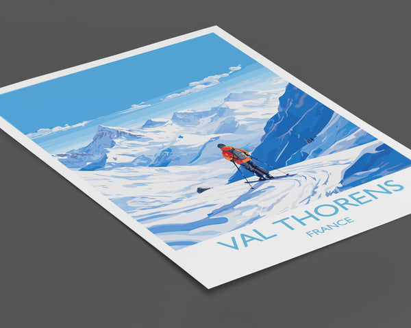 Val Thorens Wall Art Travel Poster, Travel Print of Val Thorens , Ski Poster, Val ThorensArt Gift, France Ski Art Travel Gift