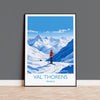 Val Thorens Wall Art Travel Poster, Travel Print of Val Thorens , Ski Poster, Val ThorensArt Gift, France Ski Art Travel Gift
