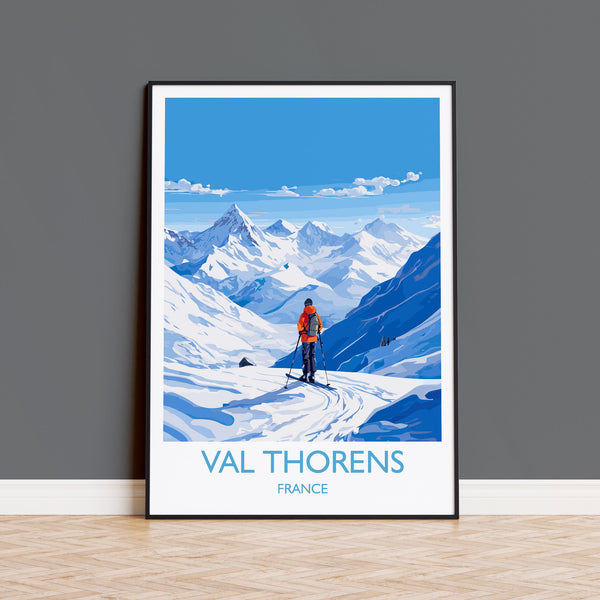 Val Thorens Wall Art Travel Poster, Travel Print of Val Thorens , Ski Poster, Val ThorensArt Gift, France Ski Art Travel Gift