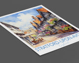 Stratford upon Avon Watercolour Print, Travel Poster of Stratford upon Avon, England, Stratford upon Avon Gift, Travel Watercolour Gift NQ Media Designs