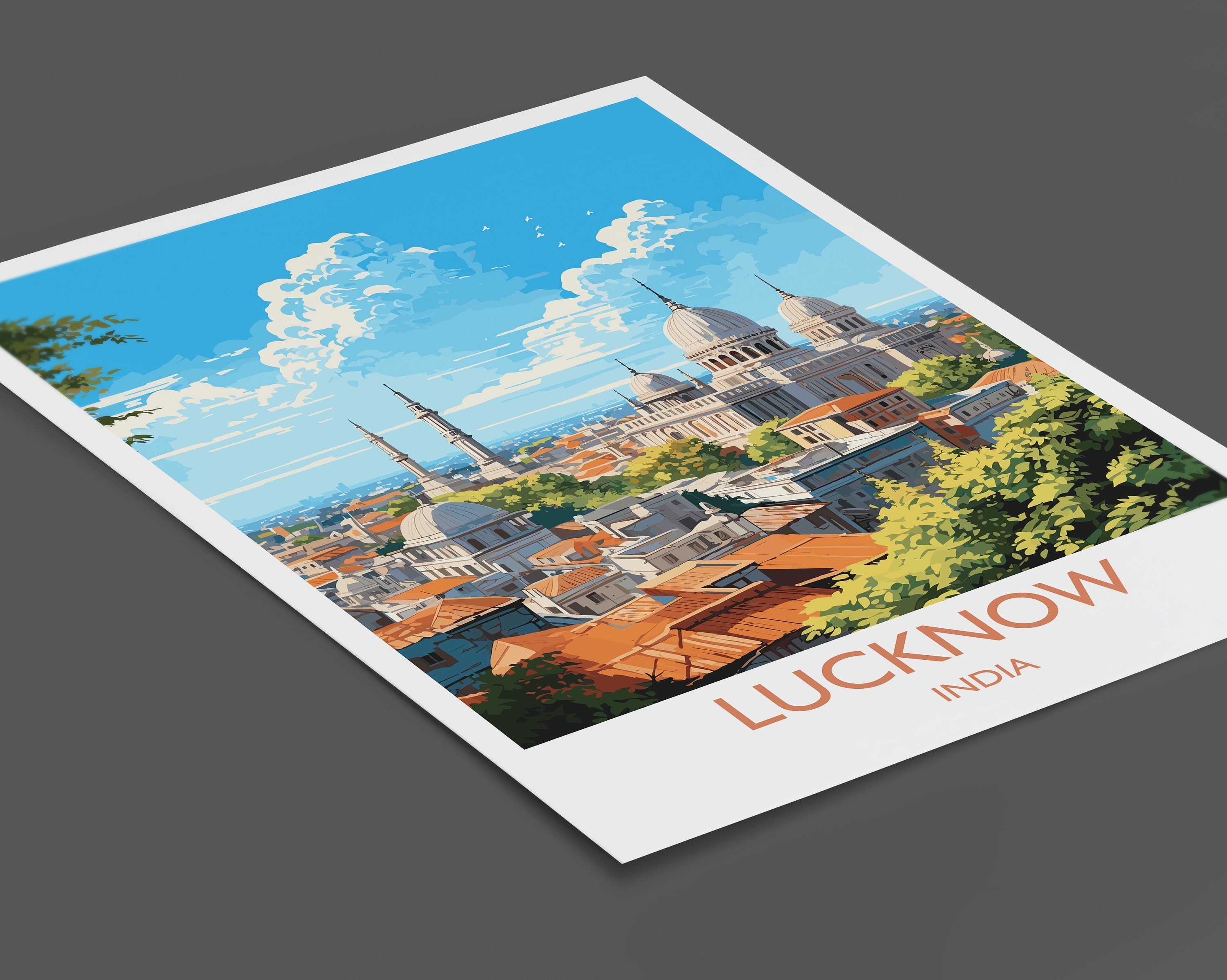 Lucknow Travel Print, Travel Poster of Lucknow, India, Lucknow Art Gift, Wall Art Print NQ Media Designs