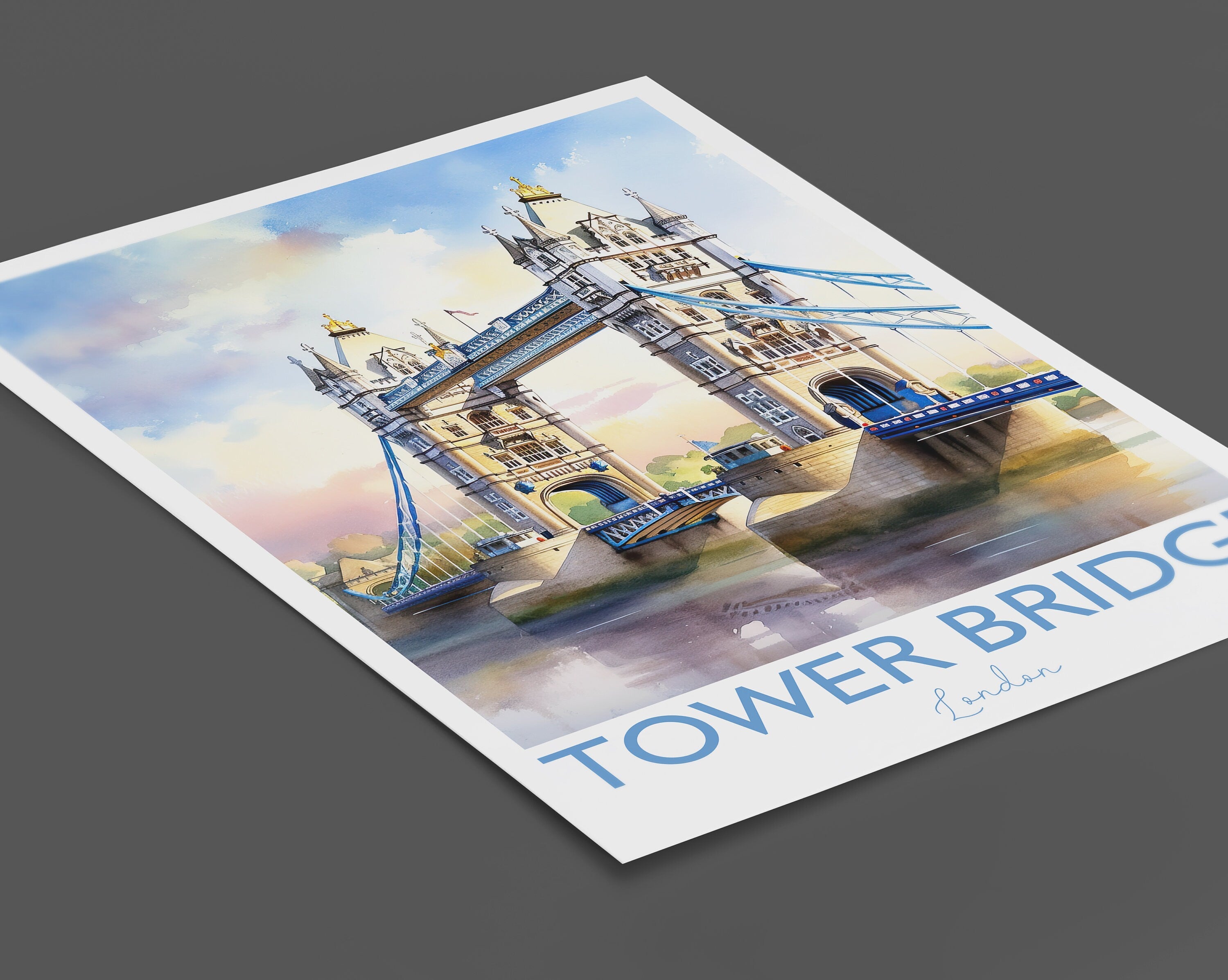 Tower Bridge Poster, Travel Print of Tower Bridge, London, England, Tower Bridge Art Gift, London Travel Watercolour Gift NQ Media Designs