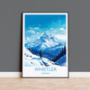 Whistler Wall Art Travel Poster, Travel Print of Whistler, Ski Poster, Whistler Art Gift, Canada Ski Art Travel Gift