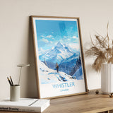 Whistler Wall Art Travel Poster, Travel Print of Whistler, Ski Poster, Whistler Art Gift, Canada Ski Art Travel Gift NQ Media Designs