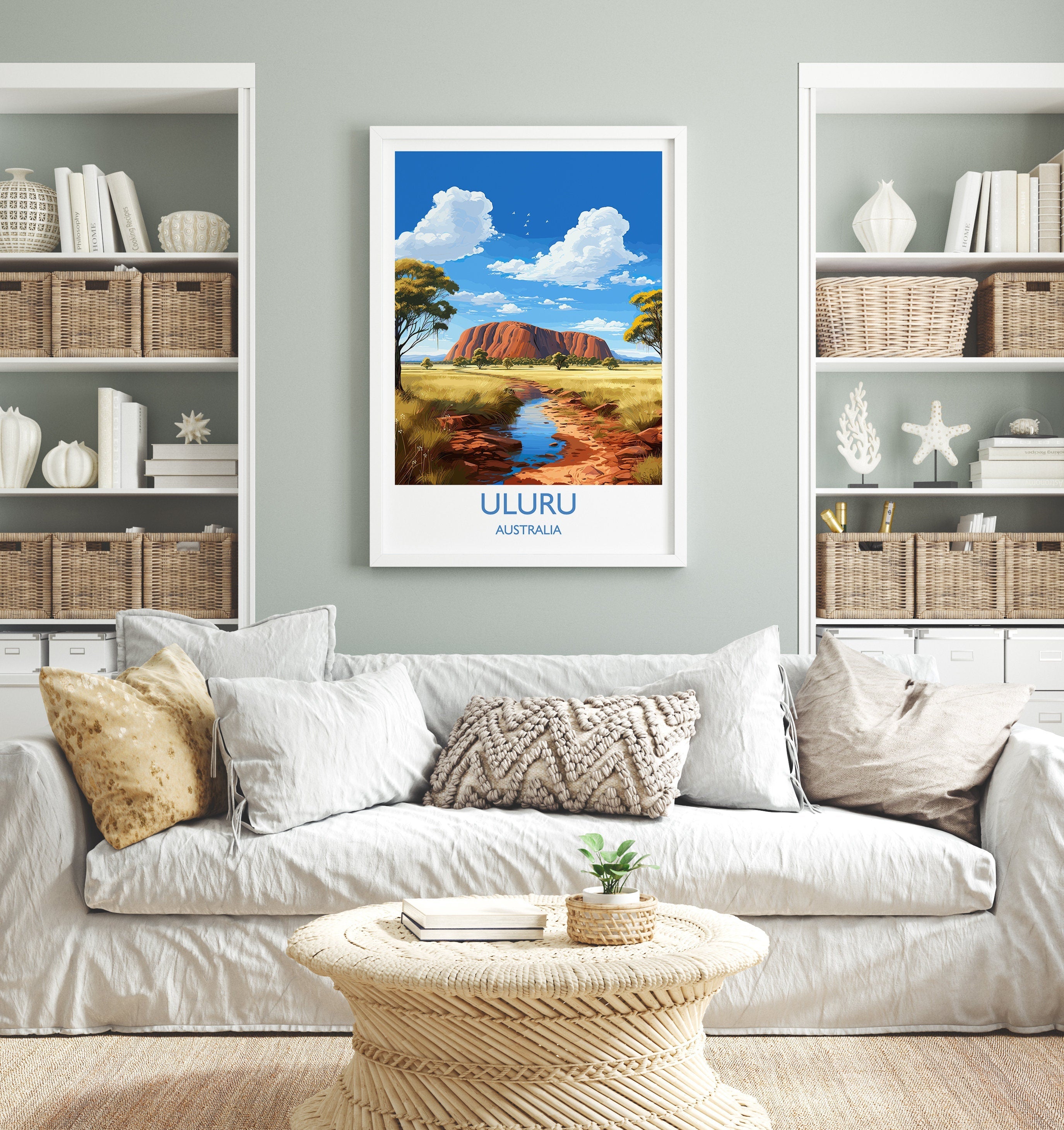 Uluru Wall Art Travel Poster, Travel Print of Uluru, Australia Poster, Uluru Art Gift, Ayres Rock Art Travel Gift NQ Media Designs