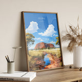 Uluru Wall Art Travel Print, Travel Poster of Uluru, Australia Poster, Uluru Art Gift, Ayres Rock Art Travel Gift NQ Media Designs