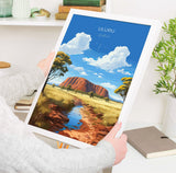 Uluru Wall Art Travel Print, Travel Poster of Uluru, Australia Poster, Uluru Art Gift, Ayres Rock Art Travel Gift NQ Media Designs