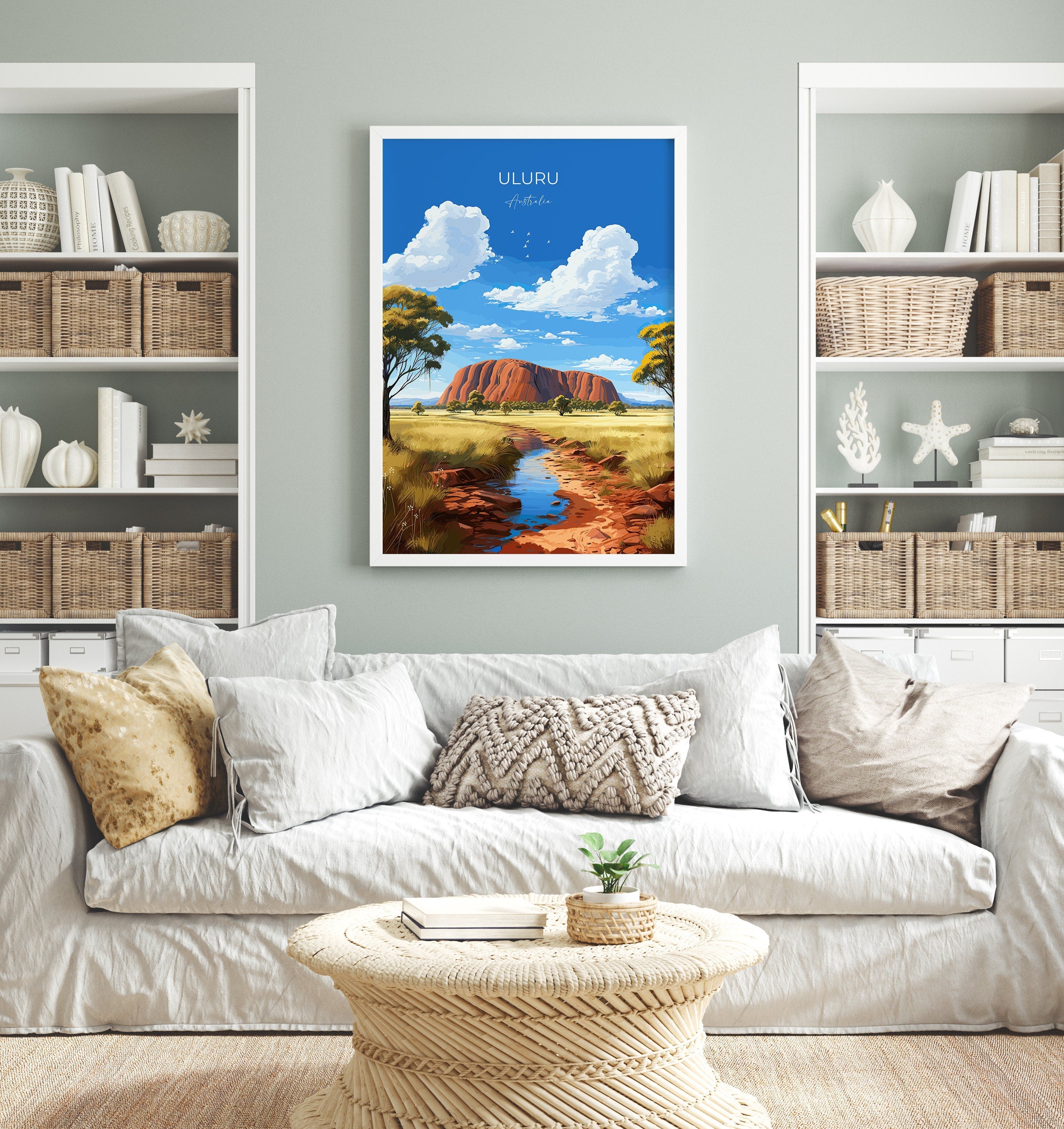 Uluru Wall Art Travel Print, Travel Poster of Uluru, Australia Poster, Uluru Art Gift, Ayres Rock Art Travel Gift NQ Media Designs