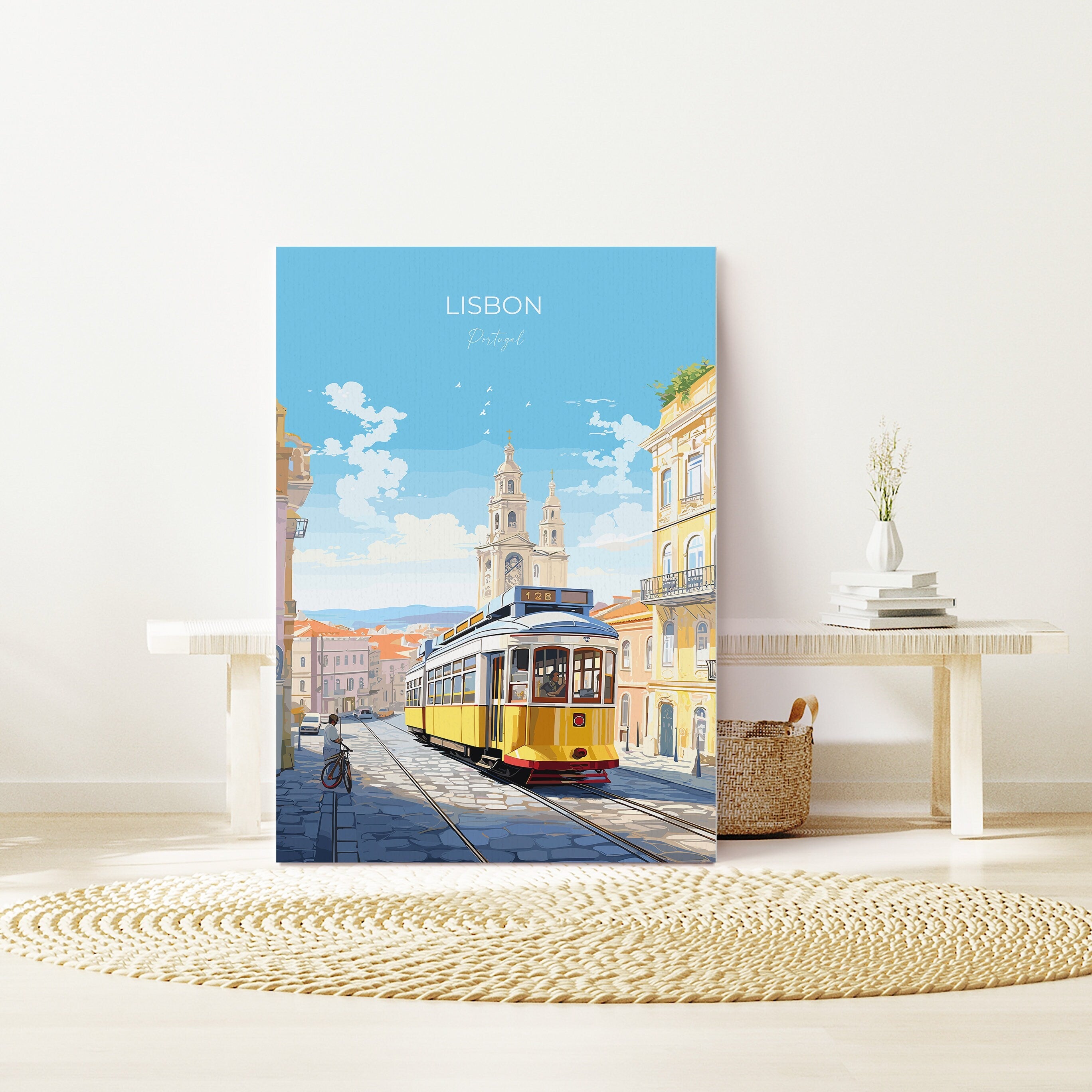 Lisbon Poster Wall Art, Travel Print of Lisbon,Lisbon Art Print, Portugal Wall Print, Lisbon Art Gift,Lisbon Tram Artwork NQ Media Designs