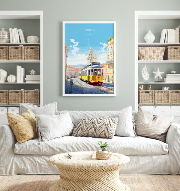 Lisbon Poster Wall Art, Travel Print of Lisbon,Lisbon Art Print, Portugal Wall Print, Lisbon Art Gift,Lisbon Tram Artwork