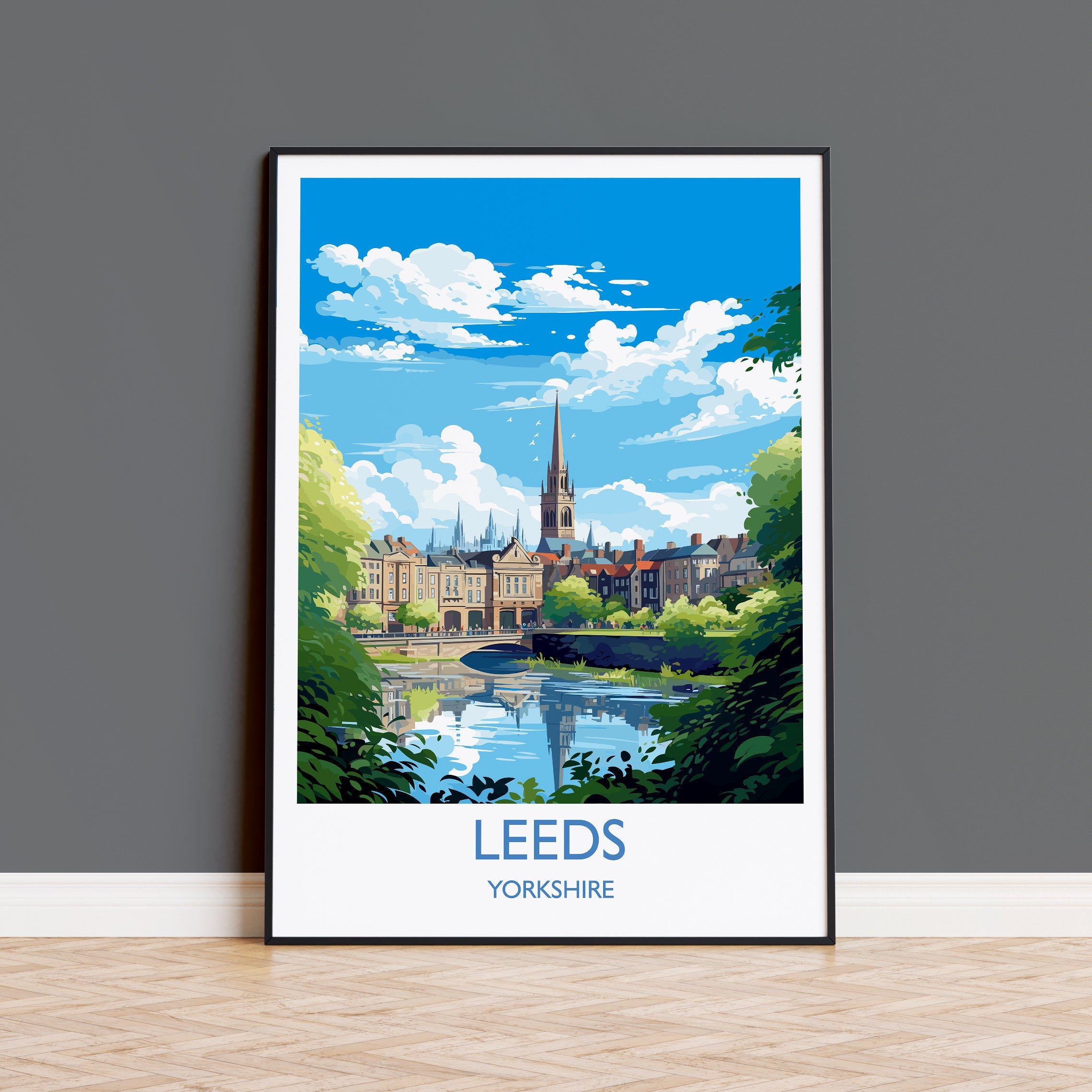 Leeds PrintTravel Wall Art, Travel Poster of Leeds,Leeds Art Print, Yorkshire Wall Print, Yorkshire Gift,Leeds Artwork NQ Media Designs