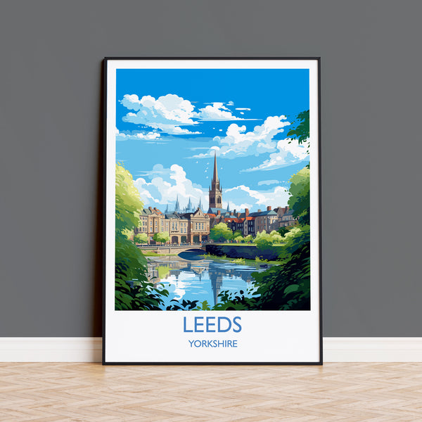 Leeds PrintTravel Wall Art, Travel Poster of Leeds,Leeds Art Print, Yorkshire Wall Print, Yorkshire Gift,Leeds Artwork