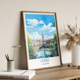 Leeds PrintTravel Wall Art, Travel Poster of Leeds,Leeds Art Print, Yorkshire Wall Print, Yorkshire Gift,Leeds Artwork NQ Media Designs