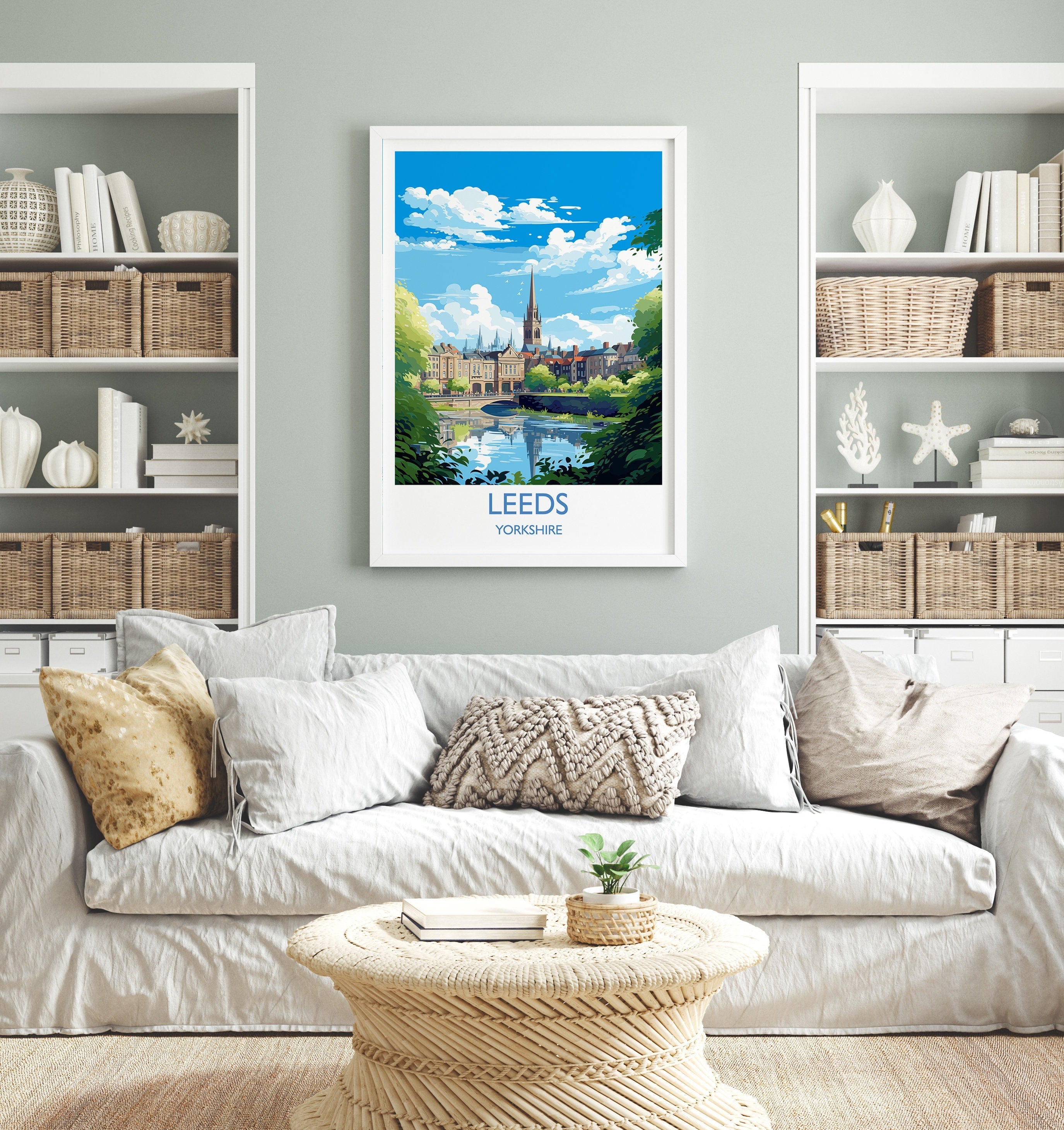 Leeds PrintTravel Wall Art, Travel Poster of Leeds,Leeds Art Print, Yorkshire Wall Print, Yorkshire Gift,Leeds Artwork NQ Media Designs
