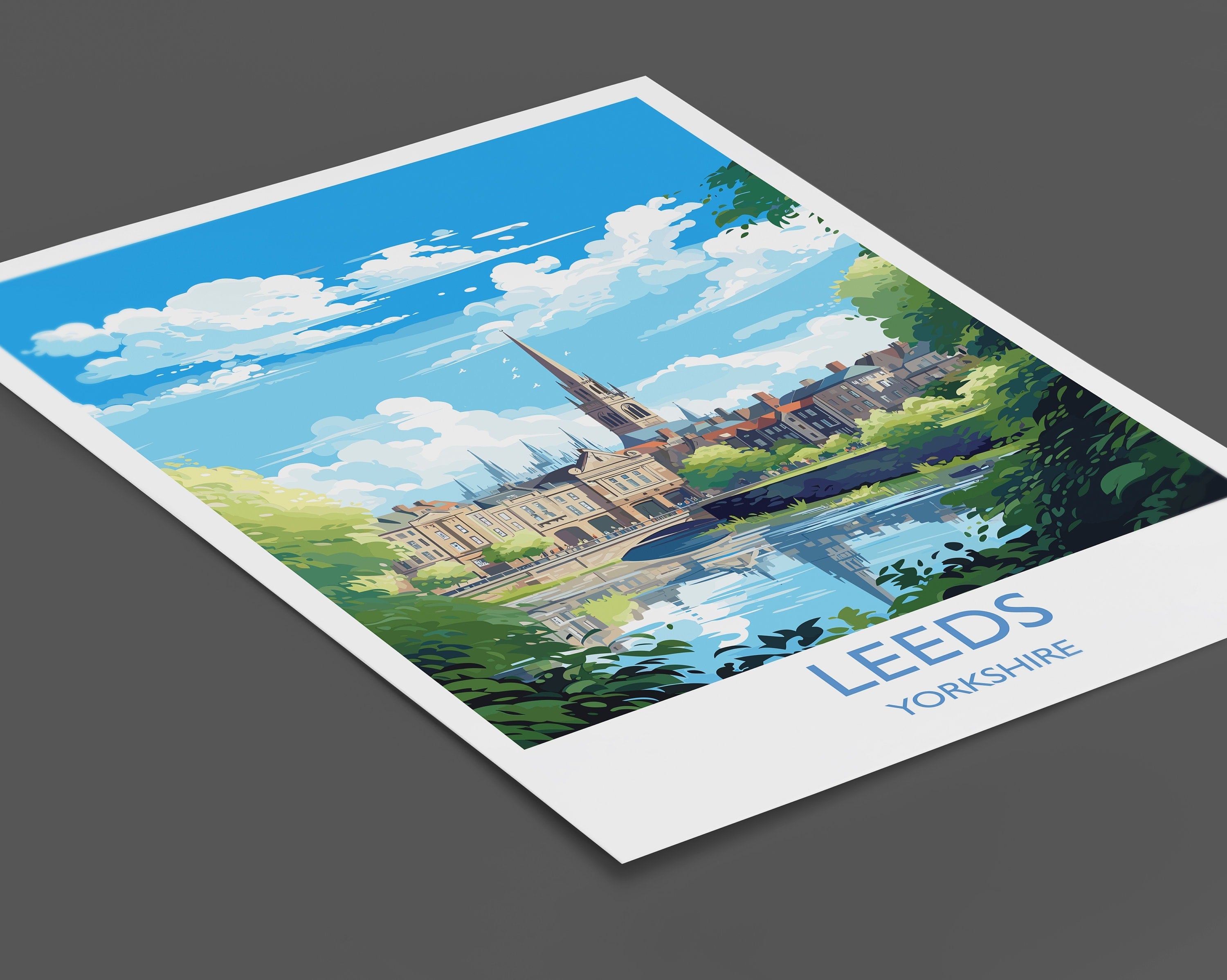 Leeds PrintTravel Wall Art, Travel Poster of Leeds,Leeds Art Print, Yorkshire Wall Print, Yorkshire Gift,Leeds Artwork NQ Media Designs