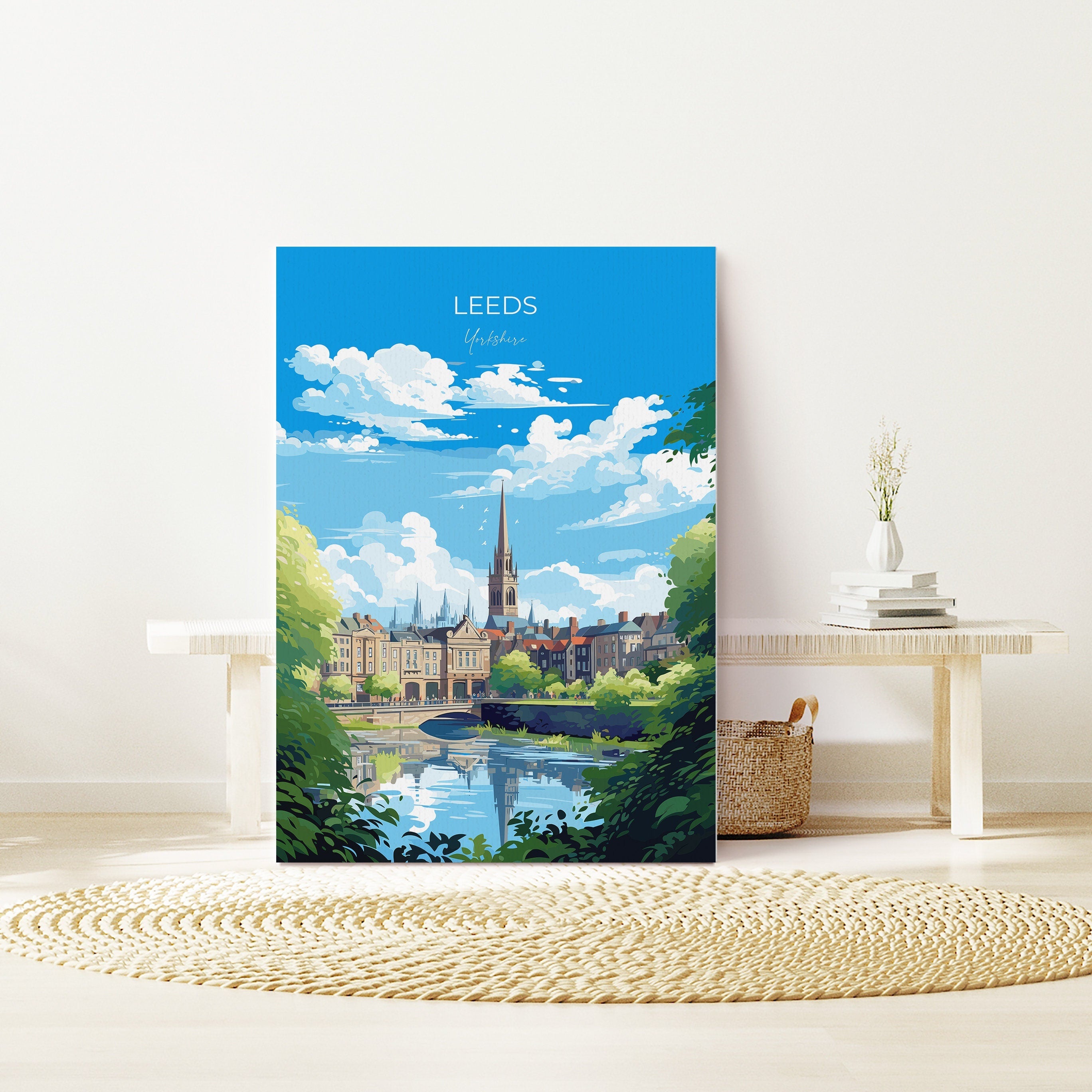 Leeds Print Travel Wall Art, Travel Poster of Leeds,Leeds Art Print, Yorkshire Wall Print, Yorkshire Gift,Leeds Artwork NQ Media Designs