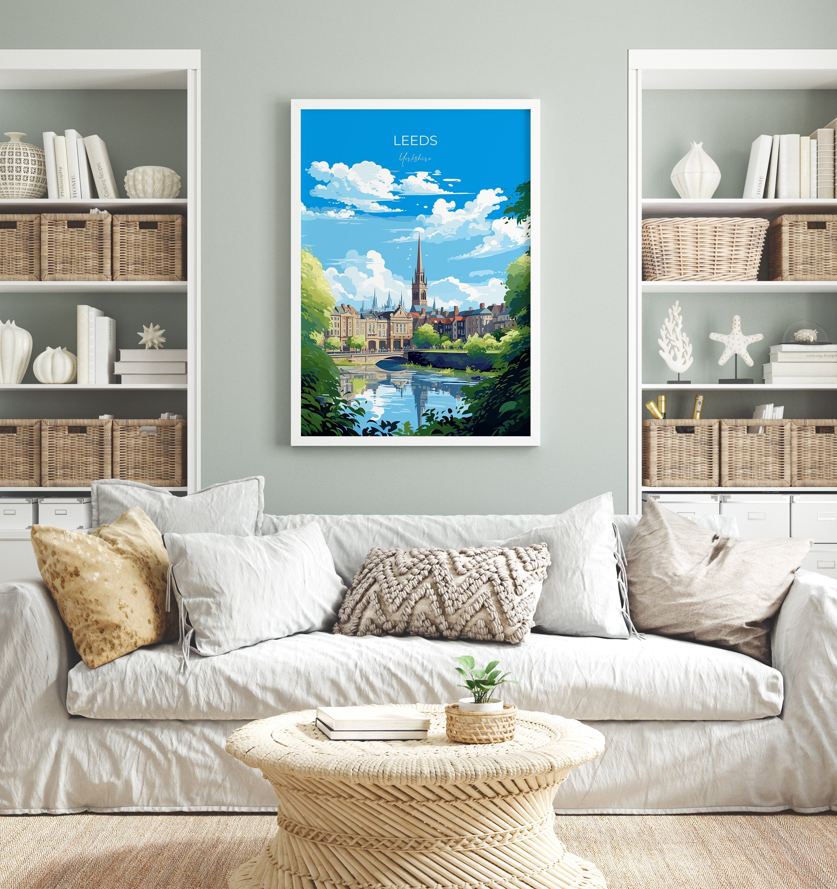 Leeds Print Travel Wall Art, Travel Poster of Leeds,Leeds Art Print, Yorkshire Wall Print, Yorkshire Gift,Leeds Artwork NQ Media Designs
