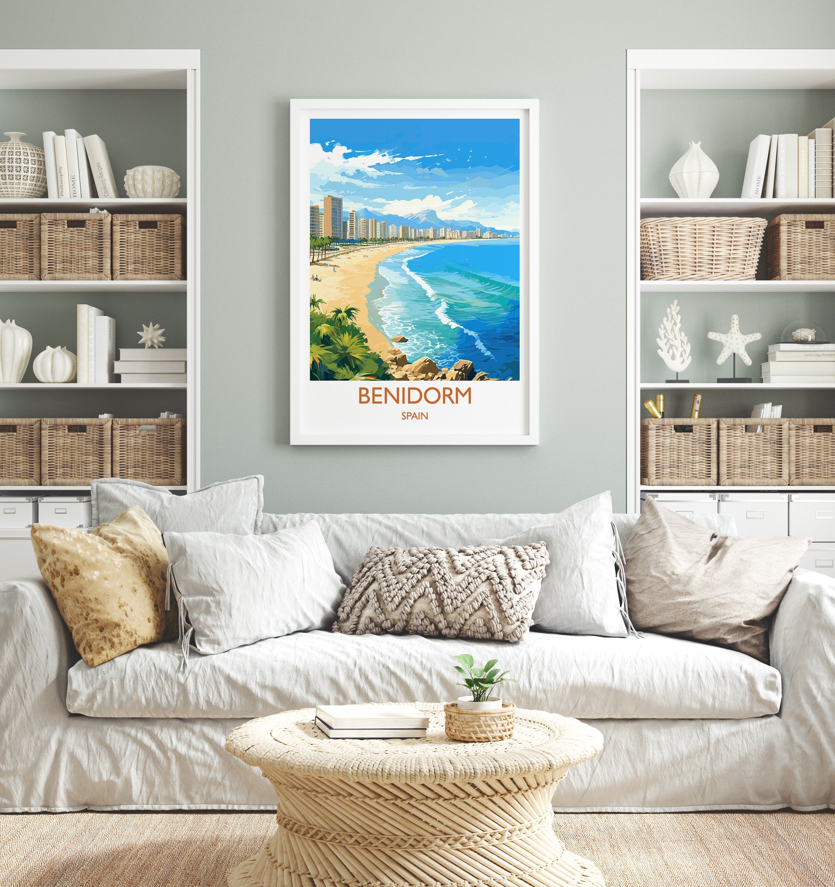 Benidorm Travel Poster - Vibrant Spain Coastal Wall Art NQ Media Designs