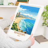 Benidorm Travel Poster - Vibrant Spain Coastal Wall Art NQ Media Designs