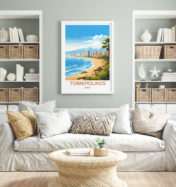 Torremolinos Travel Print Wall Art, Travel Poster of Torremolinos, Spain, TorremolinosArt Gift, Costa Del Sol Art