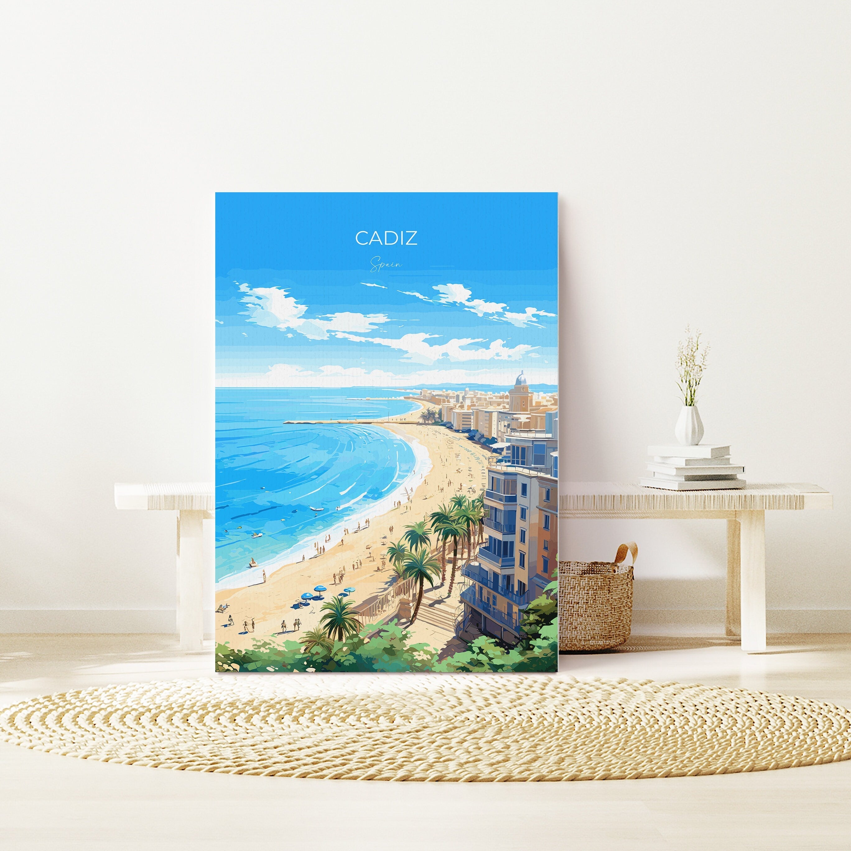 Cadiz Travel Print Wall Art, Travel Poster of Cadiz , Spain, CadizArt Gift, Spanish Coast Art NQ Media Designs