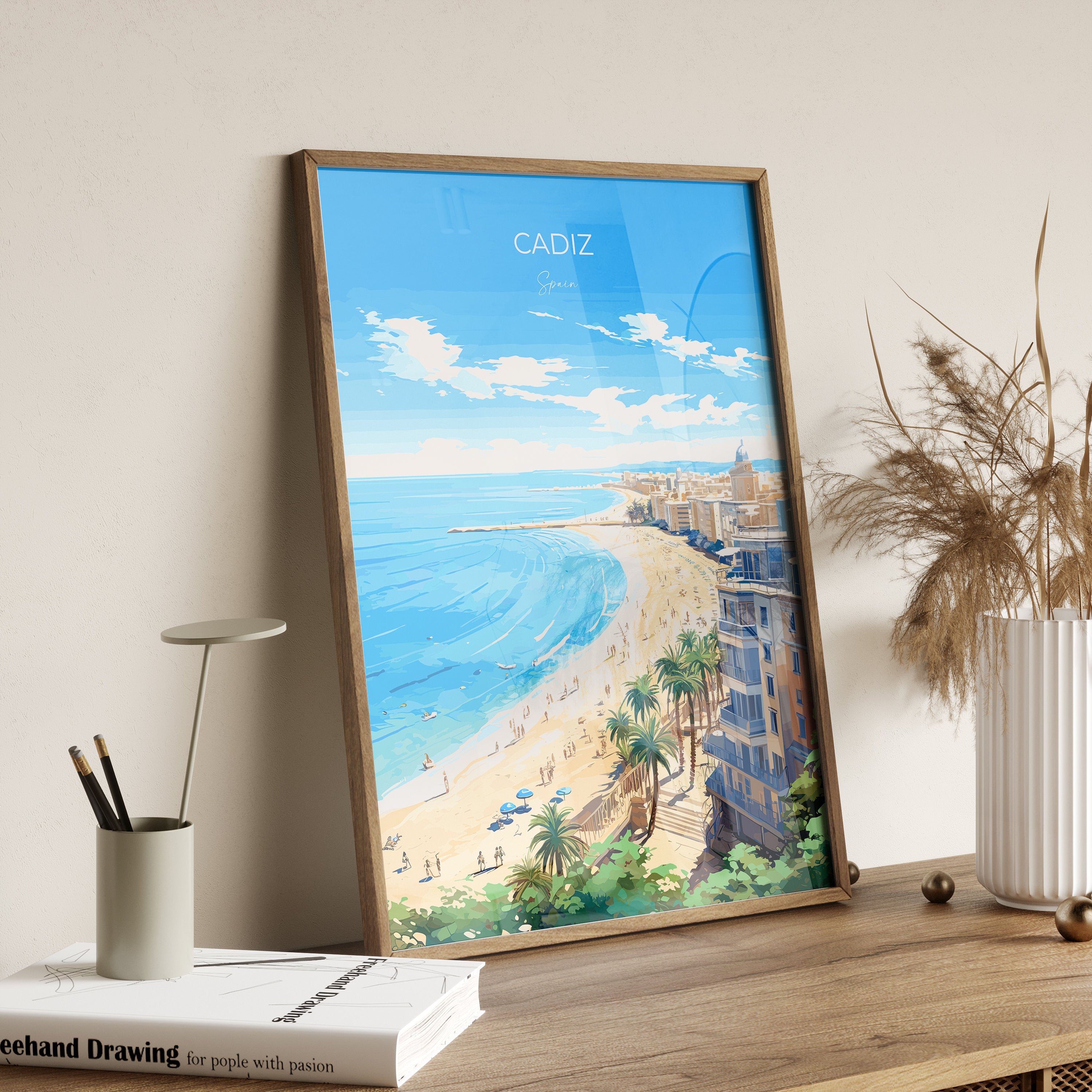 Cadiz Travel Print Wall Art, Travel Poster of Cadiz , Spain, CadizArt Gift, Spanish Coast Art NQ Media Designs