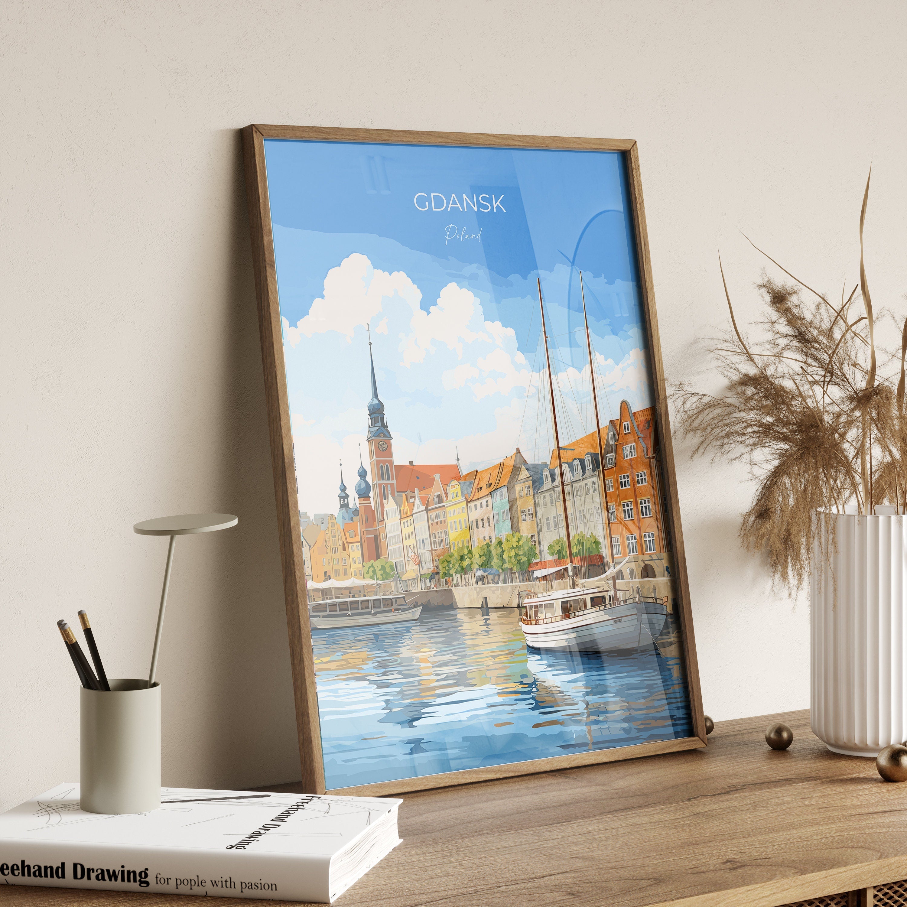 Gdansk Print Wall Art, Travel Poster of Gdansk, Gdansk Gift Art, Poland Wall Art, Travel Lovers Gift NQ Media Designs