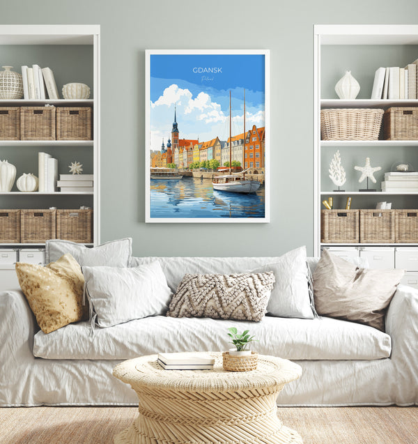 Gdansk Print Wall Art, Travel Poster of Gdansk, Gdansk Gift Art, Poland Wall Art, Travel Lovers Gift