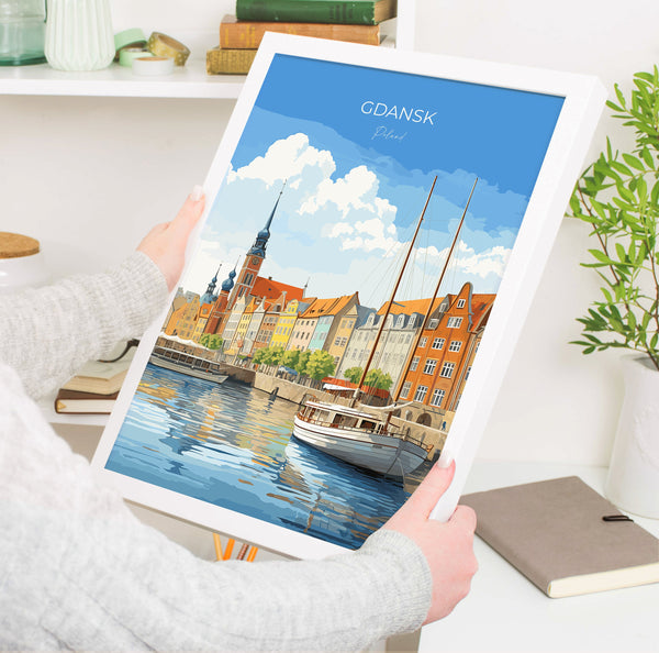 Gdansk Print Wall Art, Travel Poster of Gdansk, Gdansk Gift Art, Poland Wall Art, Travel Lovers Gift