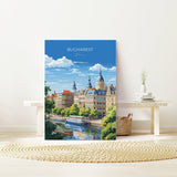 Bucharest Wall Art Travel Poster, Travel Print of Bucharest , Romania Poster, Bucharest Art Gift, Romania Art Travel Lovers Gift NQ Media Designs